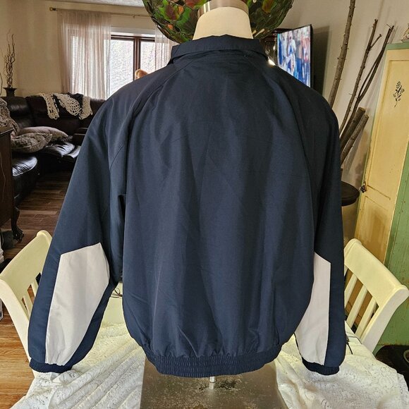 Vintage Roundtree & Yorke Sport Windbreaker Jacket Blue White Full Zip Sz XL - Picture 4 of 10